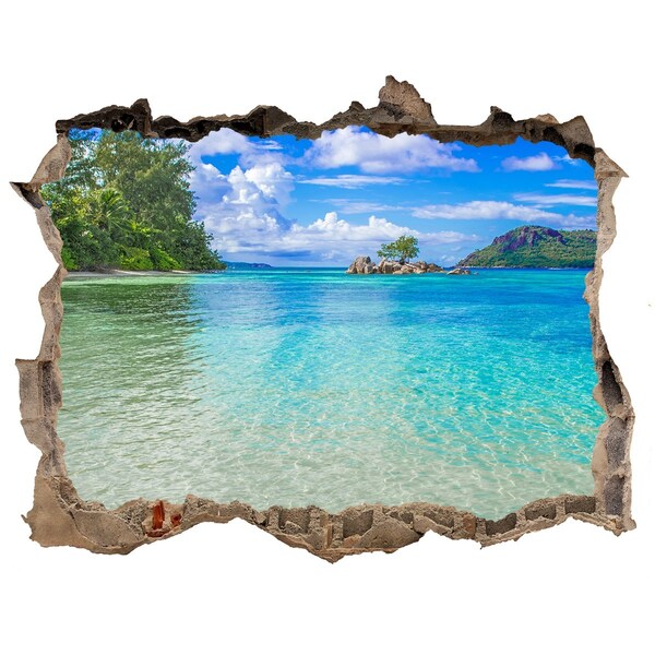 3D wall hole wallpaper Paradise Bay