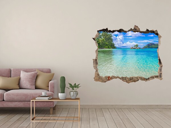 3D wall hole wallpaper Paradise Bay