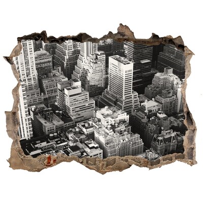 Hole in the wall sticker View of the urban jungle