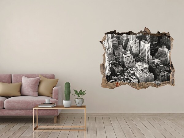 Hole in the wall sticker View of the urban jungle