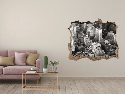 Hole in the wall sticker View of the urban jungle