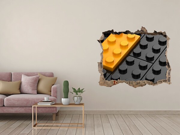 Hole wall sticker Broken LEGO brick wall