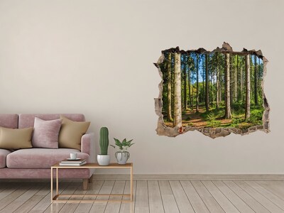 Hole in the wall sticker A forest path in the thicket of trees