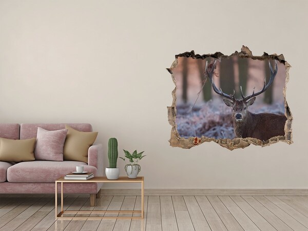 Hole wall sticker Deer in the forest