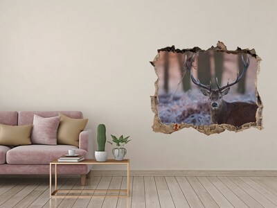 Hole wall sticker Deer in the forest