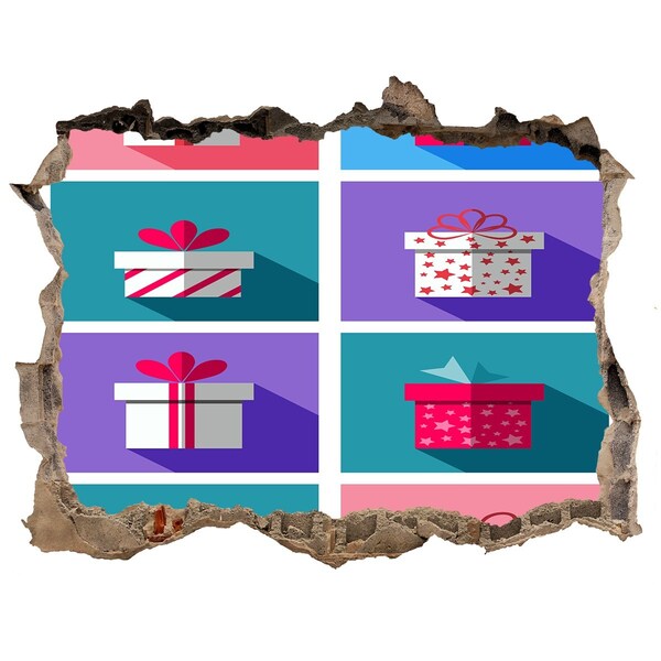 Hole wall sticker Gift surprises