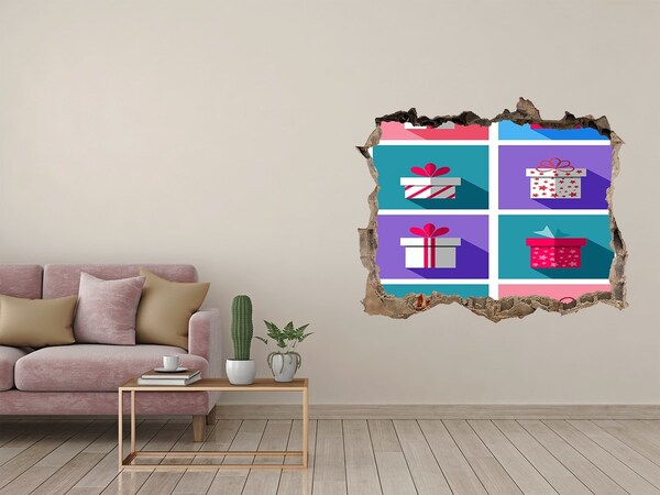 Hole wall sticker Gift surprises