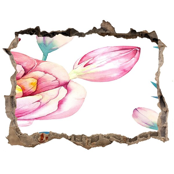 Hole wall sticker Flower Garden in the Golden Frame