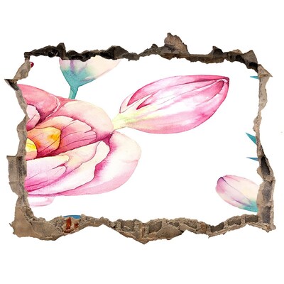 Hole wall sticker Flower Garden in the Golden Frame