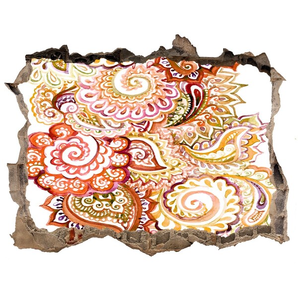 Hole wall sticker Colorful patterns on a concrete background