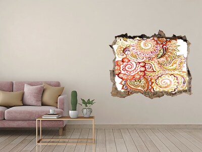 Hole wall sticker Colorful patterns on a concrete background