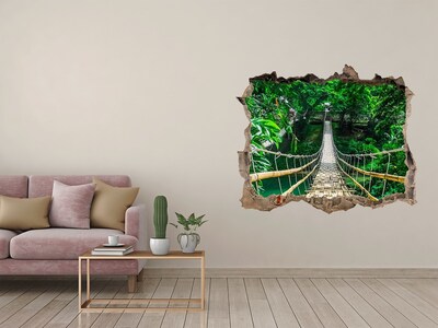 Hole wall sticker Bridge in the jungle