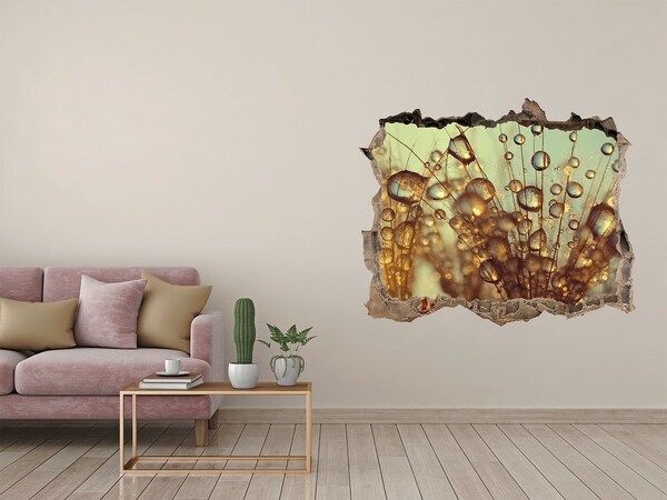 3D wall hole Drops on delicate hairs