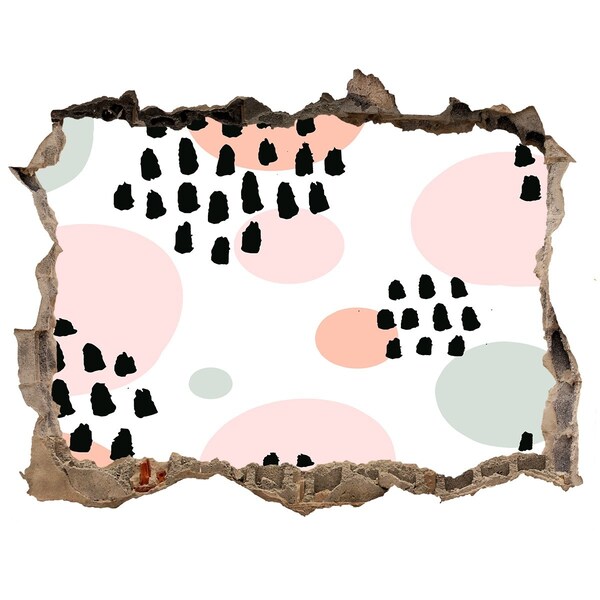 Hole wall sticker A hole in the wall with colorful spots