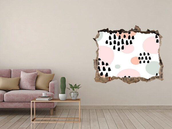Hole wall sticker A hole in the wall with colorful spots