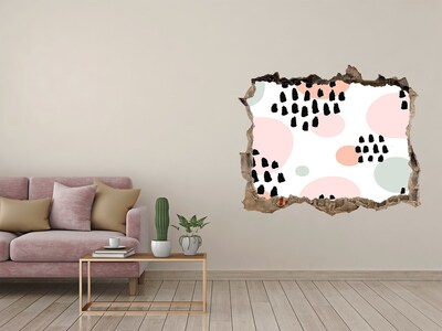 Hole wall sticker A hole in the wall with colorful spots