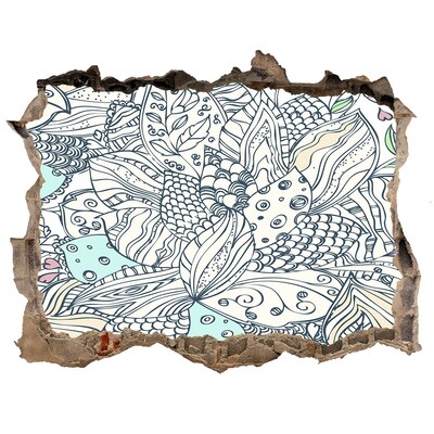 Hole in the wall sticker The colorful world of nature