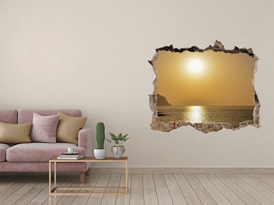 Hole wall sticker Sunset over the sea