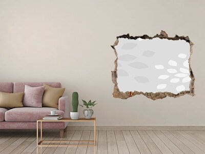 3D wall hole wallpaper A ruined wall overlooking the water