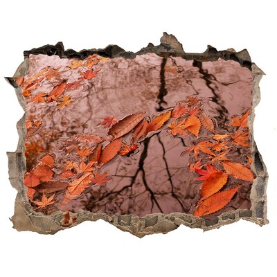 Hole wall sticker Autumn water surface
