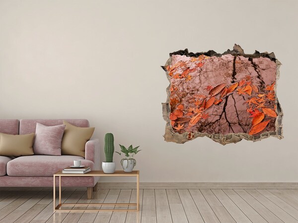 Hole wall sticker Autumn water surface