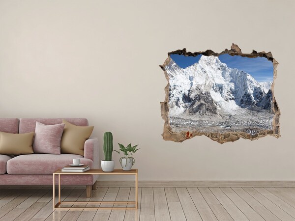 3D wall hole wallpaper Himalayan Mountains