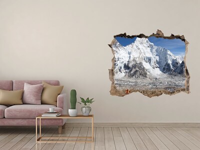 3D wall hole wallpaper Himalayan Mountains