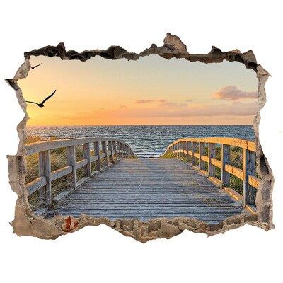 Hole in the wall sticker Sunset over the sea