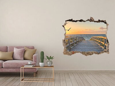 Hole in the wall sticker Sunset over the sea