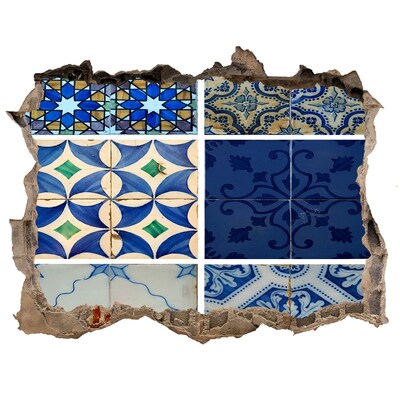 Hole in the wall decal Moroccan-style tiles