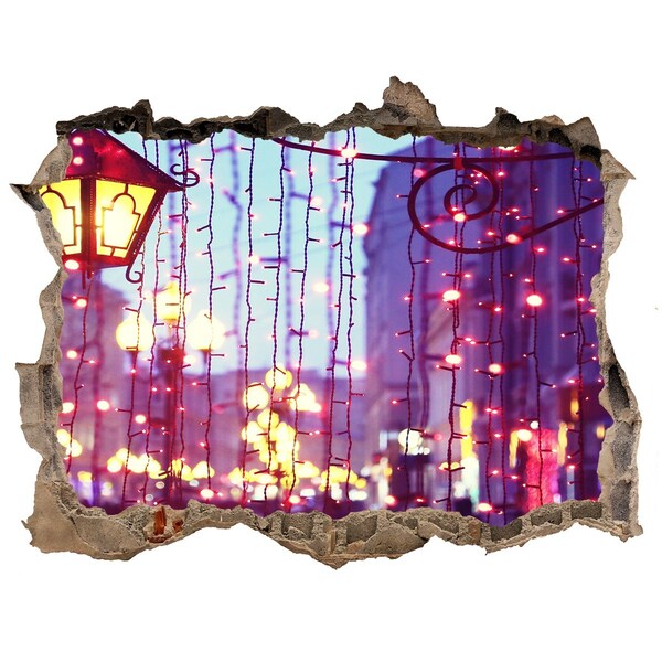 Hole in the wall decal Christmas Lights in the City