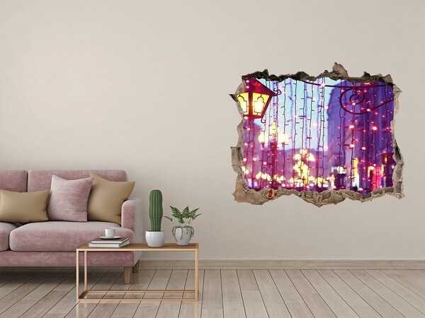 Hole in the wall decal Christmas Lights in the City