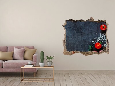 3D wall hole wallpaper The charm of a hole-in-the-wall culinary experience