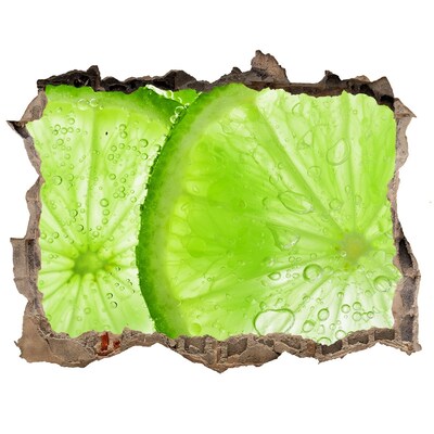 Hole in the wall decal Juicy lime in concrete