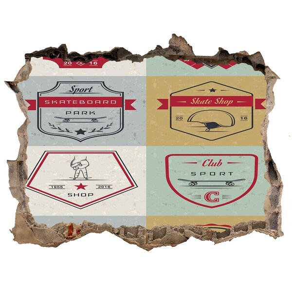 Hole in the wall sticker Skatepark in the city