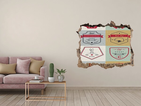 Hole in the wall sticker Skatepark in the city