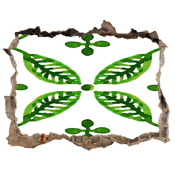 Hole in the wall decal Green plant in a hole in the wall