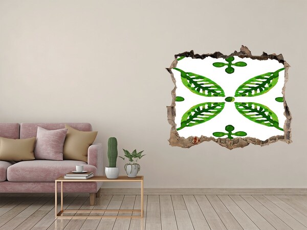 Hole in the wall decal Green plant in a hole in the wall