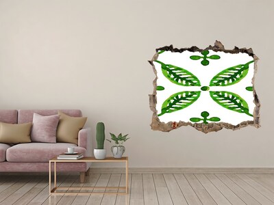 Hole in the wall decal Green plant in a hole in the wall