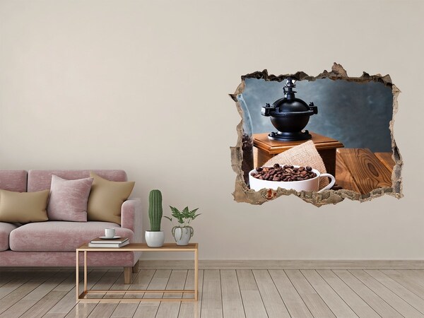 Hole wall sticker Coffee in a home cafe