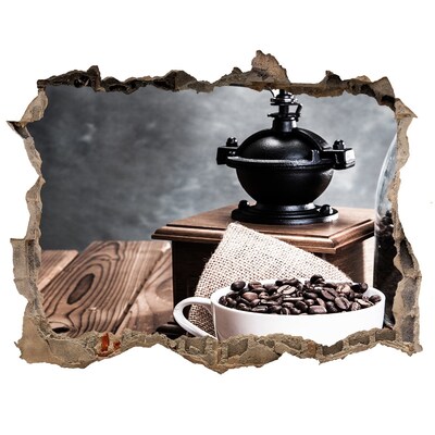 Hole wall sticker Vintage coffee corner