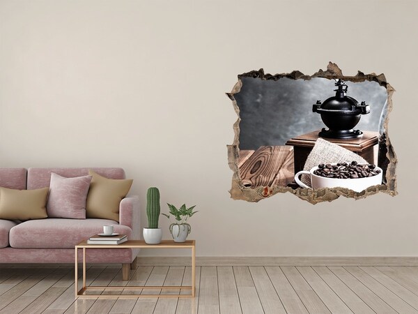 Hole wall sticker Vintage coffee corner