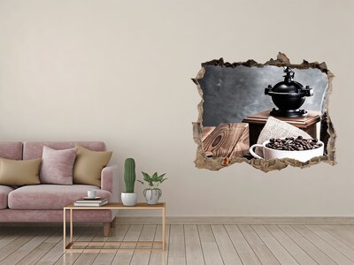 Hole wall sticker Vintage coffee corner