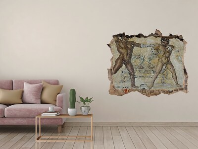 Hole wall sticker Ancient gladiator combat
