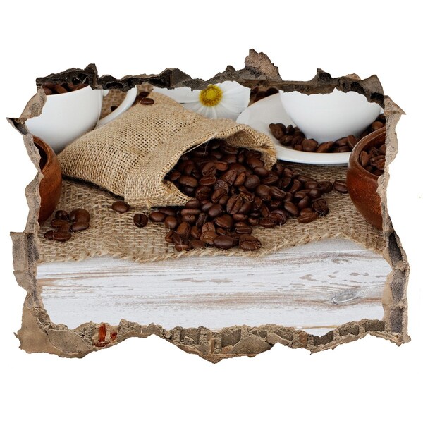 Hole wall sticker Coffee in a natural setting