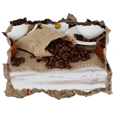 Hole wall sticker Coffee in a natural setting