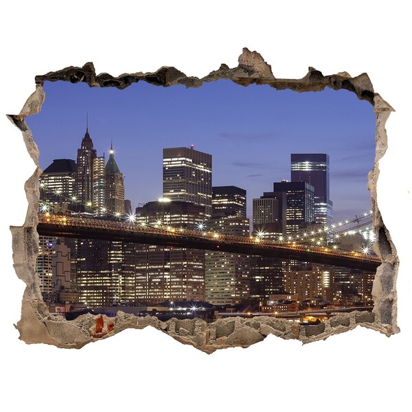 Hole wall sticker View of the New York skyline