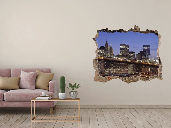 Hole wall sticker View of the New York skyline
