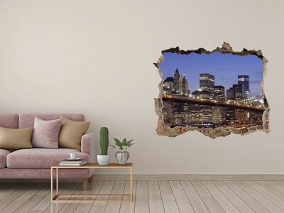Hole wall sticker View of the New York skyline