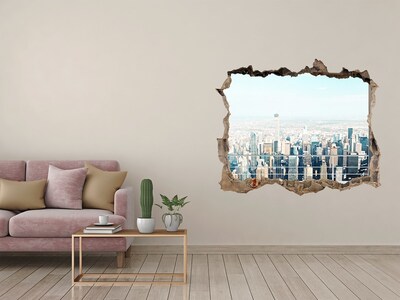 Hole wall sticker View of New York